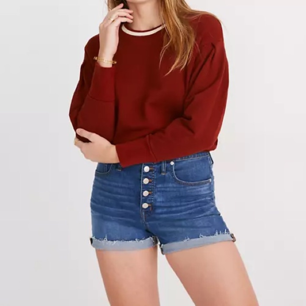 Madewell high rise shorts button-front edition